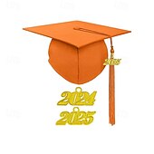 お買い得  職業コスチューム-2025 マット卒業キャップ、2025 タッセル付き、大人用、高校生、学士、修士