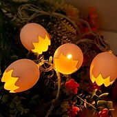 お買い得  ＬＥＤライトストリップ-イースターエッグの壊れたストリングライト 2m 10LED 暖色電池式フェアリーライト イースターパーティー 結婚式 休日 家の装飾用