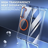 cheap Samsung Cases-Phone Case For Samsung Galaxy Z Fold 3 Back Cover Magnetic Support Wireless Charging Shockproof Retro PC