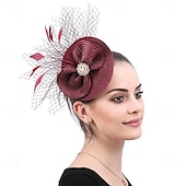 voordelige Fascinators &amp; Hoeden-Helm Veren Bruiloft Avond Feest Elegant Bruiloft Met Veer Helm Hoofddeksels