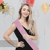 voordelige Verjaardagsfeest Benodigdheden-verjaardagsfeestje modieuze verjaardagsversieringen 2-delige set voor meisjes en vrouwen hoofdband en sjerp met &#039;it&#039;s my birthday&#039; verkrijgbaar in meerdere kleurencombinaties