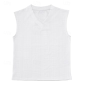 economico Canotte da palestra-Per uomo Canotta Maglietta smanicata Canottiera Maglietta senza maniche Senza Maniche Scollo a V Estate Semplice Moda Designer Essenziale Classico Vacanza Streetwear Uscire Nero Bianco Blu marino