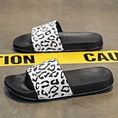 abordables Sandales décontractées-Sandales à enfiler pour homme à imprimé léopard : chaussures décontractées et élégantes pour l&#039;été et les sorties à la plage