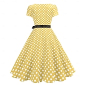 cheap Dresses-Retro Vintage 1950s Dress Swing Dress Polka dots Women&#039;s Carnival Masquerade Daily Wear Bachelorette Party Adults&#039; Dress Homecoming Dresses