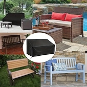 ieftine Huse pentru mobilierul de patio-1 bucată 420d oxford husă de praf pentru bancă de exterior husă de mobilier husă de mobilier de terasă în aer liber, negru