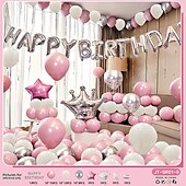 cheap Birthday Party Supplies-Birthday Party Scene Decoration Set - Multicolor Balloons with &#039;Happy Birthday&#039; Balloons Banner