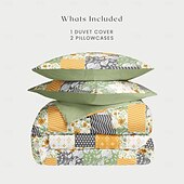 abordables 100% Coton-Housse de couette patchwork floral taille double ensemble de literie en coton ensembles de lit housse de couette couette douce légère avec 2 taies d&#039;oreiller pour l&#039;été le printemps