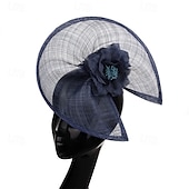 abordables Fascinators-accessoire Imitation Lin Mariage Soirée Élégant Mariage Avec Fleur Casque Couvre-chef