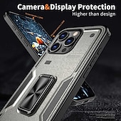 levne Pouzdra pro iPhone-telefon Carcasă Pro iPhone 16 Pro Max Plus iPhone 15 Pro Max Plus iPhone 14 13 12 Pro Max Plus Zadní kryt Držák na prsteny Magnetické Nárazuvzdorné Retro TPU PC
