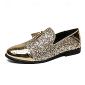 cheap Loafers-Men's Prom Shoes - Blue Textured Velvet Slip-On Loafers for Bold and Fashion-Forward Formal Wear