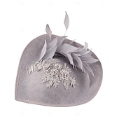 abordables Fascinators-Coiffe Tulle Mariage Élégant ancien Avec Plume Casque Couvre-chef