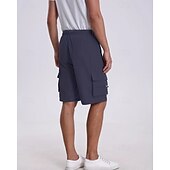 cheap Classic-Men&#039;s Cargo Shorts Shorts Summer Shorts Drawstring Elastic Waist Multi Pocket Eagle National Flag Comfort Wearable Knee Length Outdoor Sport Daily Fashion Casual Black Navy Blue