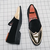 preiswerte Männer Schuhe-Männer Mardi Gras rote Samt und goldene Akzent Slipper – luxuriöse Slipper für Karneval Partys und elegante Veranstaltungen