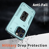 levne Pouzdra pro iPhone-telefon Carcasă Pro iPhone 16 Pro Max Plus iPhone 15 Pro Max Plus iPhone 14 13 12 Pro Max Plus Zadní kryt Držák na prsteny Magnetické Nárazuvzdorné Retro TPU PC