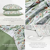 billiga 100% bomull-Blommig Duvet-set 100% Bomull Mjuk och Andningsbar Sängkläder med Färgglada Glasblommor Lätt och Hållbar Täcke Bekväm för alla säsonger Lätt att ta hand om