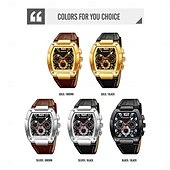 abordables Montres à quartz-Montre à quartz SKMEI pour homme luxe grand cadran montre d&#039;affaires extérieure chronomètre lumineux calendrier montre en cuir étanche
