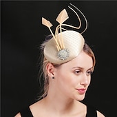 cheap Fascinators-Headdress Fabric Fedora Hat Wedding Birthday Tea Party Horse Race Cocktail Elegant Vintage Cute With Floral Headpiece Headwear