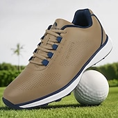 preiswerte Herren Golfschuhe-Herren Performance Golf Sneaker in Weiß mit roten Schnürsenkeln, atmungsaktive Mikrofaser, ideal für Amateurgolfer
