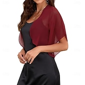 abordables enveloppes d&#039;invité de mariage-Écharpe Femme Élégant Sans manches Polyester Boléros de Mariage Avec Couleur unie Pour Soirée Printemps &amp; Été