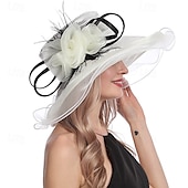 olcso Fascinatorok és kalapok-1950-es évek Retro Vintage Derby Kalap Egyházi Kalap Kentucky Derby Kalap Úrnő Nemes Asszony Női Valentin-napi Derby Ascot Lóverseny Fesztivál Felnőtt Kalap Tavasz  Nyár