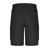 baratos Clássico-Homens Bermuda Cargo Calção Shorts de verão Com Cordão Cintura elástica Bolso multi Tecido Conforto Vestível Comprimento do joelho Ao ar livre Esporte Diário Moda Casual Preto Azul