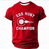 お買い得  メンズおもしろTシャツ-男性用面白いエッグハントチャンピオングラフィックTシャツ - 受胎ユーモア精子と卵のTシャツ