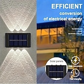 billiga Utomhuslampetter-4 st led utomhus solcellslampor stegljus 6 pärlor uteplatslampor innergård trädgård staket däck vägglampor enkel installation