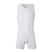 cheap Men's Basic Tees sets-Men's Bodysuit T-shirt Suits Tank Top and Shorts Sleeveless Crew Neck Summer Color Block Sexy One-piece Hooded Vacation Daily Wear Activewear Black White Top Tee for Men