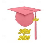 お買い得  職業コスチューム-2025 マット卒業キャップ、2025 タッセル付き、大人用、高校生、学士、修士