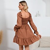 levne Šaty-Retro Středověké Renesanční Mini Šaty Flare šaty Nahoře nabírané Elfí Inspirováno Regency Maškarní kostým Dámské Fantazie Dovolená Běžné / Denní LARP Dospělé Šaty Jaro léto