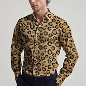 Retro Vintage 1970s Shirt Aloha Shirt Hippie Leopard Fancy Dress Men's Masquerade Party Daily Wear Pride Parade Adults' Shirt4