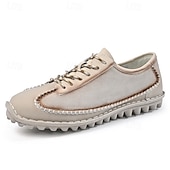 economico Sneakers da uomo-scarpe casual da uomo con lacci fatte a mano color bordeaux e grigio – scarpe da passeggio in pelle vintage