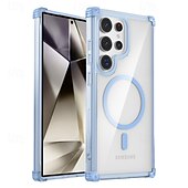 ieftine Carcasă Samsung-telefon Maska Pentru Samsung Galaxy S24 Ultra Plus S24 FE S23 Ultra Plus S22 Plus Ultra Capac Spate Magnetic Acceptă încărcarea fără fir Anti Șoc Retro PC