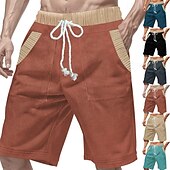 baratos Shorts de moletom-Homens calções atléticos Shorts de moletom Calção Shorts de verão Bolsos Com Cordão Cintura elástica Bloco de cor Conforto Respirável Curto Ao ar livre Esportes Clássico Casual Preto Azul