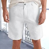 levne Domov-Pánské Kraťasy Lněné šortky Šortky Letní šortky Plážové šortky Zip Knoflíky Kapsy Bez vzoru Pohodlné Prodyšné Délka kolen Venkovní Obchod Denní Módní Na běžné nošení Černá Bílá Neelastické