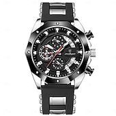 cheap Quartz Watches-POEDAGAR Fashion Men Watch Waterproof Luminous Chronograph Date Man Wristwatch Silicone Strap Luxury Sports Men&#039;s Quartz Watches