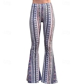 cheap Bottoms-Retro Vintage 1960s Hippie Long Length Dude Funk Bell Bottom Pants Hippie Disco Printing Fit &amp; Flare Women&#039;s Carnival Costume Carnival Daily Wear Pride Parade Pride Month Adults&#039; Pants Spring &amp; Summer