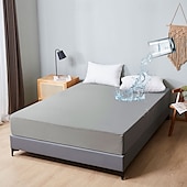 cheap Sheets &amp; Pillowcase-Queen Full King Protective Bed Cover Waterproof Mattress Protector Fitted Waterproof Sheet Bed Protector Mattress Pad Fitted Sheet Adjustable 4 Corners With Elastic Band