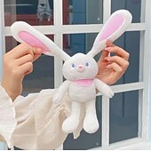 economico Decorazioni pasquali-regalo di pasqua per bambini peluche coniglio che si solleva, giocattoli coniglietto pasquale che si solleva, portachiavi coniglio divertente con design elastico e interattivo, ciondolo coniglio che