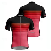 tanie Męskie koszulki-Męskie Koszulka rowerowa Gradient Krótki rękaw Rower Tee Tshirt Dżersej z 3 tylnymi kieszeniami Kolarstwo górskie Szybkie wysychanie Anatomiczny kształt Odprowadzające wilgoć Oddychający Sport Żółty