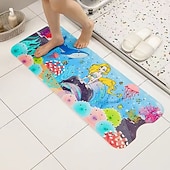 baratos Tapete antiderrapante para banheira-tapete de banho de bebê de desenho animado, tapete de banheira infantil antiderrapante para banho de criança, chuveiro antiderrapante, 40 pol. x 16 pol. com furos de drenagem e ventosas lavável à