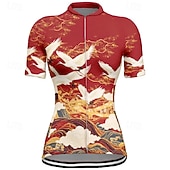 abordables Maillots de mujer-Mujer Maillot de Ciclismo Animal Flor Manga Corta Bicicleta Camiseta Maillot con 3 bolsillos traseros MTB Bicicleta Montaña Secado rápido Diseño Anatómico Capilaridad Transpirable Deportes Negro Rojo