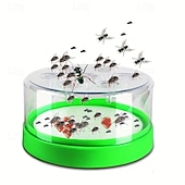 abordables Soins et soutien aux animaux-Piège à mouches réutilisable en plastique non toxique avec 7 trous de capture, aucune pile ni électricité requise pour un contrôle efficace des insectes dans les maisons et les jardins