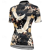 abordables Maillots de mujer-Mujer Maillot de Ciclismo Animal Flor Manga Corta Bicicleta Camiseta Maillot con 3 bolsillos traseros MTB Bicicleta Montaña Secado rápido Diseño Anatómico Capilaridad Transpirable Deportes Negro Rojo