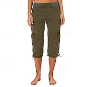 economico pantaloni cargo da donna-Per donna Pantaloni capri Pantaloni da paracadute Moda Streetwear Lunghezza al polpaccio Naturale Blocco di colori Coulisse Tasca Comodo All'aperto Confortevole Streetwear Uscire Rosso arancione