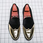 preiswerte Männer Schuhe-Männer Mardi Gras rote Samt und goldene Akzent Slipper – luxuriöse Slipper für Karneval Partys und elegante Veranstaltungen