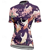 abordables Maillots de mujer-Mujer Maillot de Ciclismo Animal Flor Manga Corta Bicicleta Camiseta Maillot con 3 bolsillos traseros MTB Bicicleta Montaña Secado rápido Diseño Anatómico Capilaridad Transpirable Deportes Negro Rojo