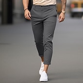 cheap Chinos-Men&#039;s Trousers Chinos Summer Pants Casual Pants Front Pocket Plain Comfort Breathable Casual Daily Holiday Fashion Basic Black White