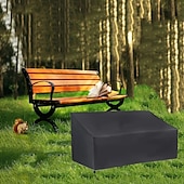 ieftine Huse pentru mobilierul de patio-1 bucată 420d oxford husă de praf pentru bancă de exterior husă de mobilier husă de mobilier de terasă în aer liber, negru