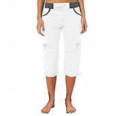 economico pantaloni cargo da donna-Per donna Pantaloni capri Pantaloni da paracadute Moda Streetwear Lunghezza al polpaccio Naturale Blocco di colori Coulisse Tasca Comodo All'aperto Confortevole Streetwear Uscire Rosso arancione